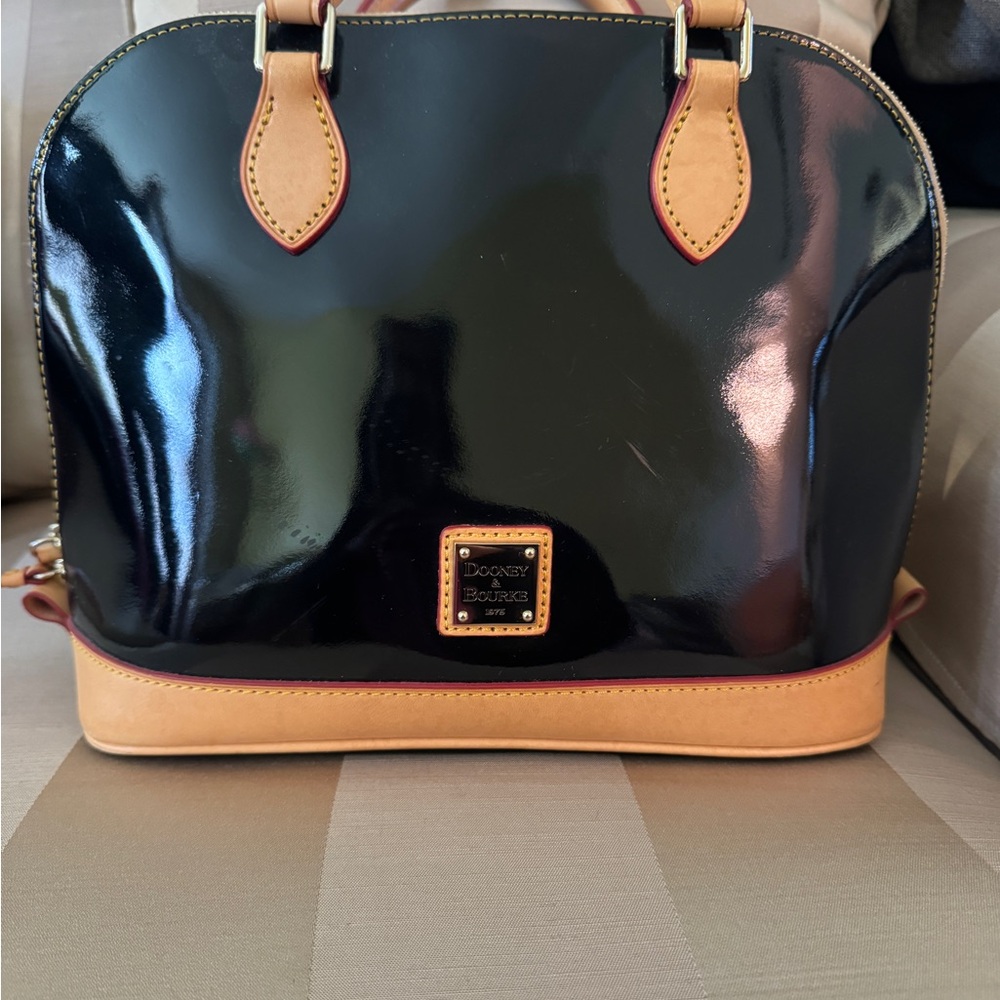 Dooney & Bourke Black and Tan Satchel